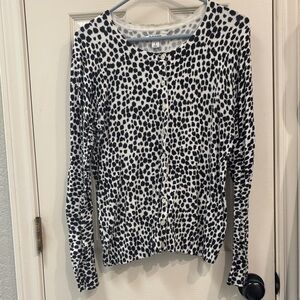 Old Navy Black and White Spotted Cardigan